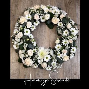 Couronne Funeraire Fleuriste foliole bouquet fleurs funeraire couronne hommage serenite