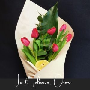 Bouquet le 6 tulipes fleuristefoliole.com