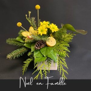 Centre de table noel en famille fleuristefoliole.com