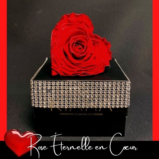Rose éternelle en cœur fleuristefoliole.com
